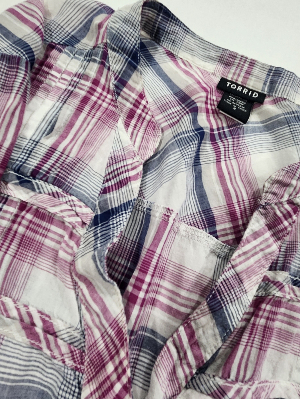 Torrid Plaid Button Front Tunic Shirt Womens Plus Sz 3